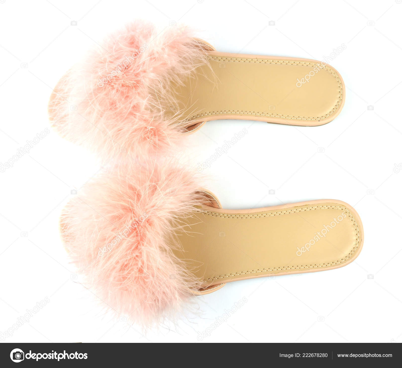 white feather slippers
