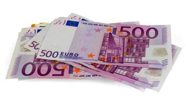 Banknotes of 500 Euros clipart