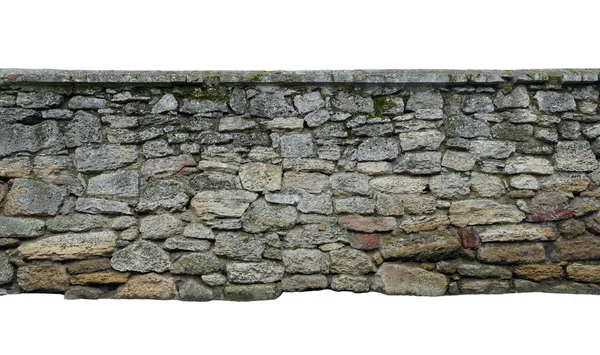 Oude Muur Van Steen Shell Rock Van Willekeurige Vorm Geïsoleerde — Stockfoto