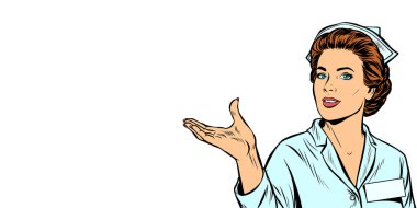 jest izole beyaz arka plan üzerinde tutan hemşire