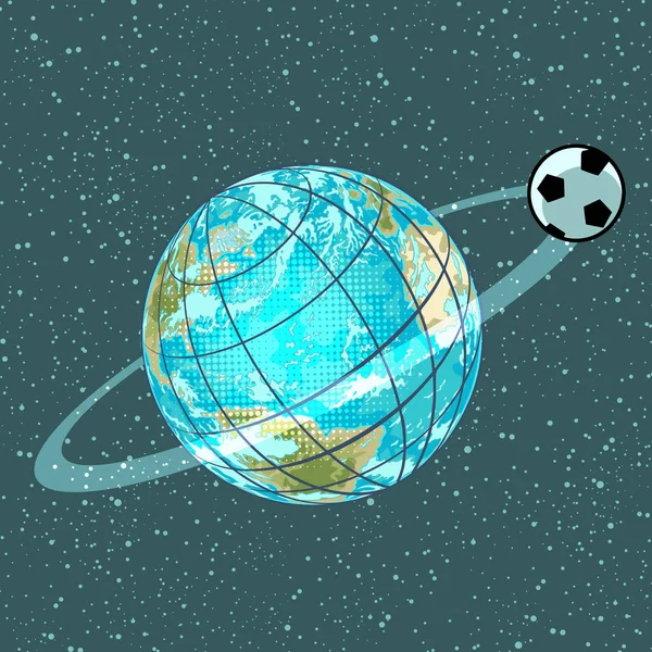 サッカー サッカー ボール惑星地球選手権 — ストックベクタ