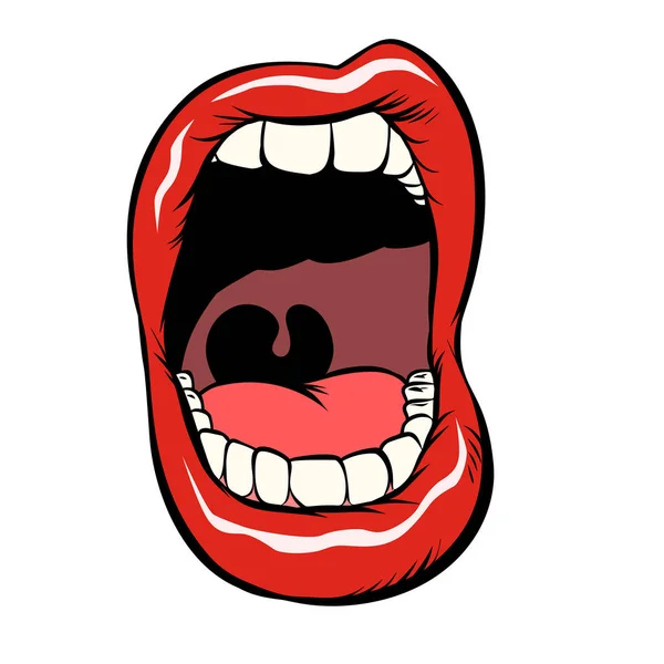 Open mouth with teeth isolate on white background — Stock Vector