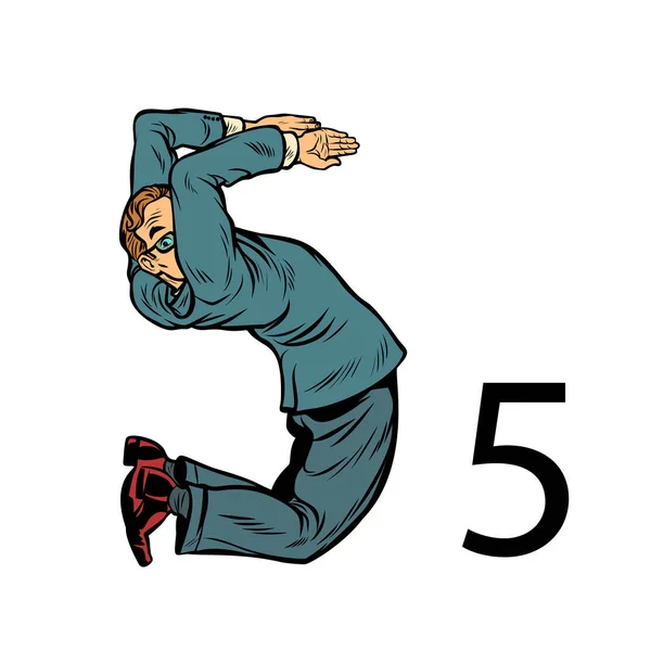 Número cinco 5. Alfabeto de silueta de gente de negocios — Archivo Imágenes Vectoriales