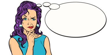 woman skeptical person mimics comic balloon clipart