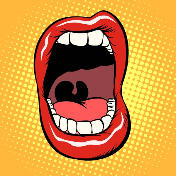 Open mouth with teeth isolate on white background — Stock Vector