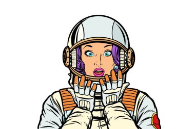 kadın korkmuş sürpriz beyaz arka plan üzerinde ayrı tut