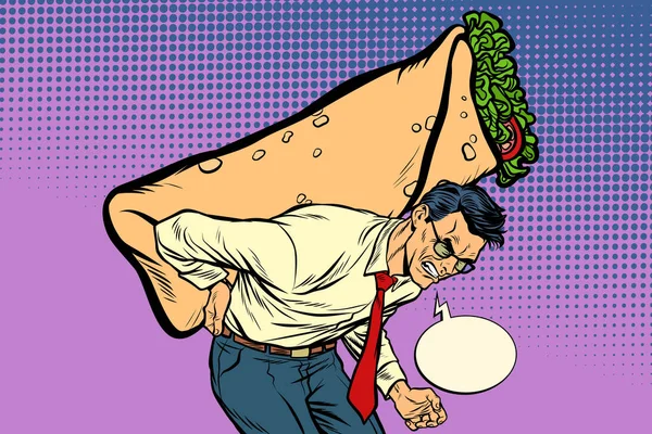 Hombre lleva Shawarma Doner kebab — Archivo Imágenes Vectoriales