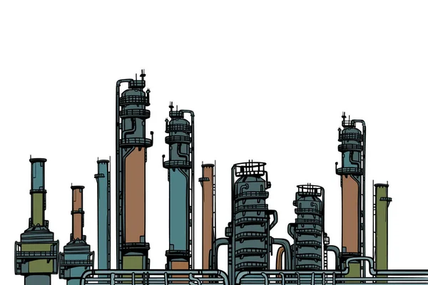 Planta química, refinación de petróleo — Archivo Imágenes Vectoriales