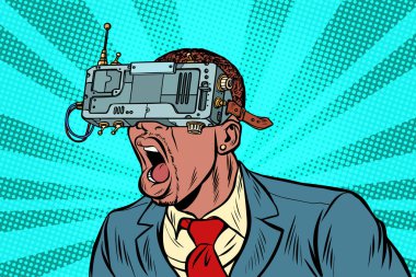 Çığlık Vr bardaklarda Afrika iş adamı