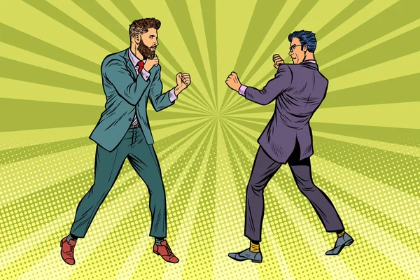 Dos hombres de negocios peleando — Archivo Imágenes Vectoriales