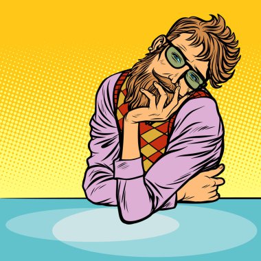 komik romantik düşünür adam hipster