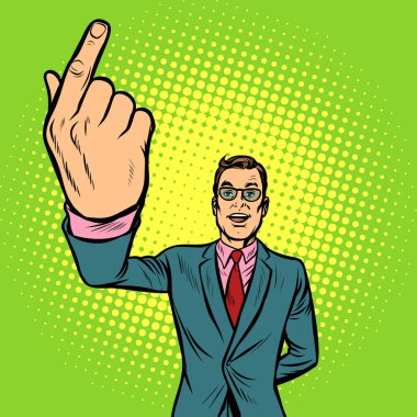 adam işaret parmağı yukarıya