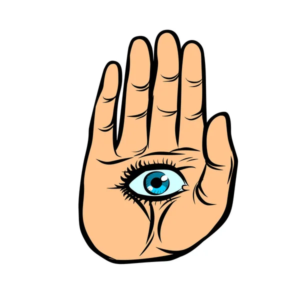 Palm με μάτι, παρατήρηση και Πνευματισμός — Διανυσματικό Αρχείο