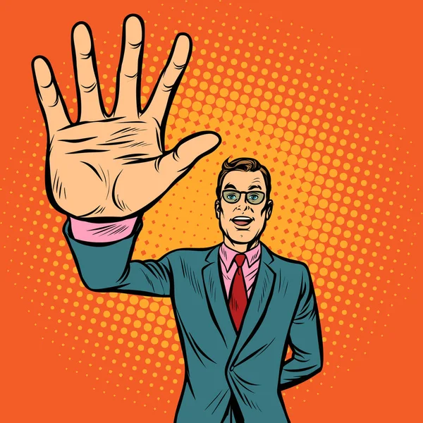 Hombre alto-cinco gesto — Archivo Imágenes Vectoriales