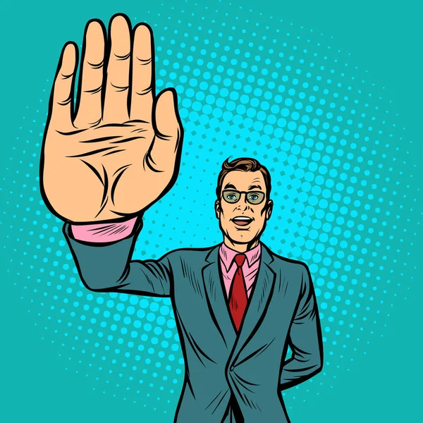 Homme arrêter geste de main — Image vectorielle