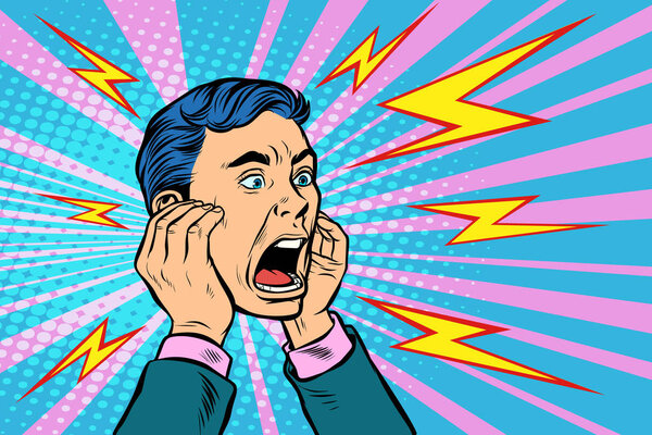 голова человека, кричащего
