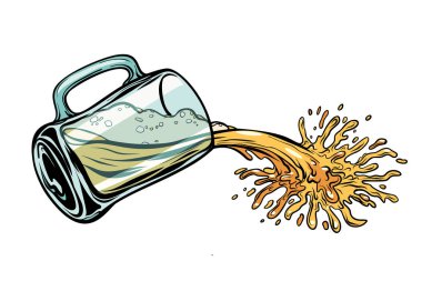 Bira kupa dökülür