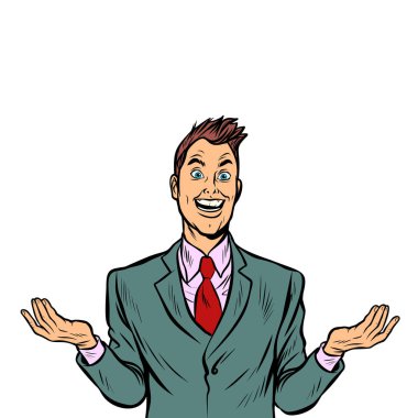 şaşırmış neşeli adam