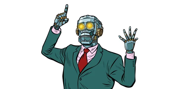 Robô alto-falante emocional, ditadura de gadgets. isolar no whi —  Vetores de Stock
