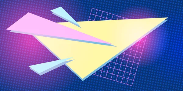 Triangle 1980 fond rétro vecteur — Image vectorielle