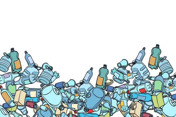 Poubelle en plastique. Écologie et pollution — Image vectorielle