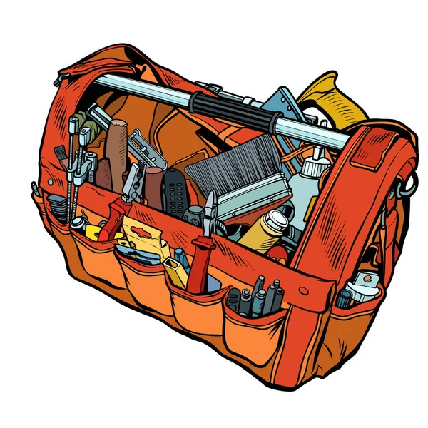 带工作工具的袋子 — 图库矢量图片