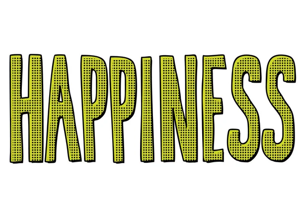 Texto palavra felicidade — Vetor de Stock