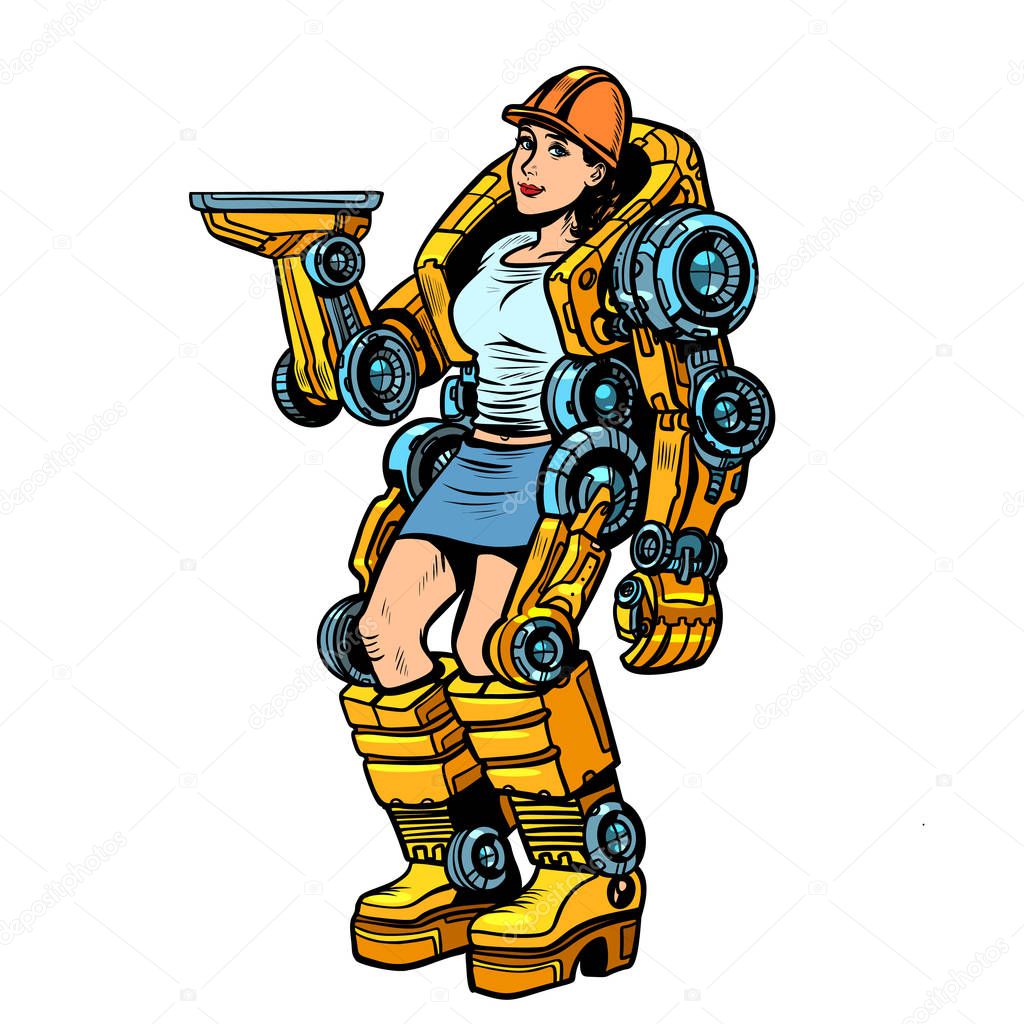 woman loader exoskeleton