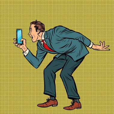 adam komik fotoğraflar smartphone