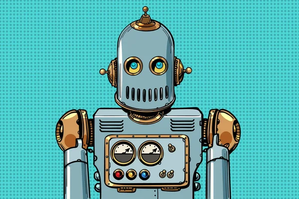 Porträt eines Retro-Roboters — Stockvektor
