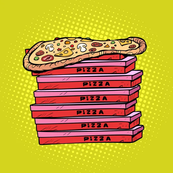 Pudełko Pizza dużo — Wektor stockowy