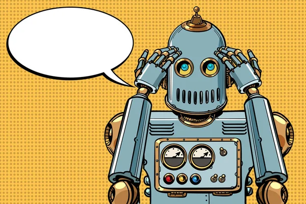 Το ρομπότ σκέφτεται, στοχαστής — Διανυσματικό Αρχείο