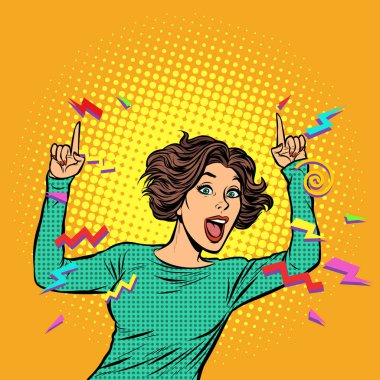 Pop art kadın işaret parmağı