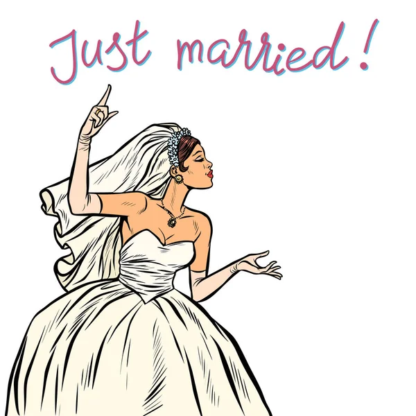 Νύφη που μόλις παντρεύτηκε — Διανυσματικό Αρχείο