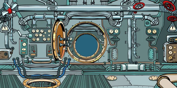 Compartimento de la nave espacial o submarino — Archivo Imágenes Vectoriales