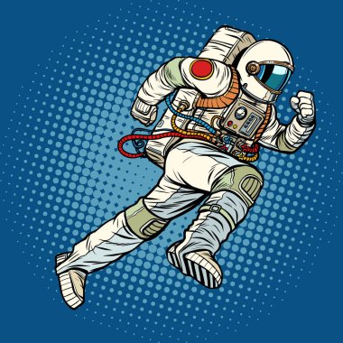 astronot ileri çalışır