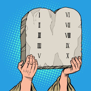 tables of the covenant. Ten Commandments of Moses clipart