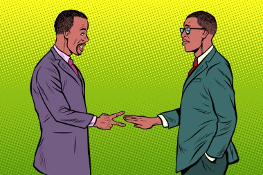 Afrikalı iş adamları oyun kaya kağıt makas