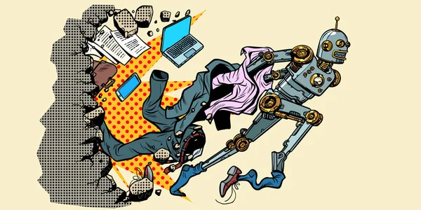 El robot rompe con los estereotipos humanos . — Archivo Imágenes Vectoriales