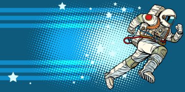 yıldız uzay astronotileri ileri ye doğru koşar