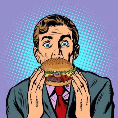 Burger yiyen sürpriz adam