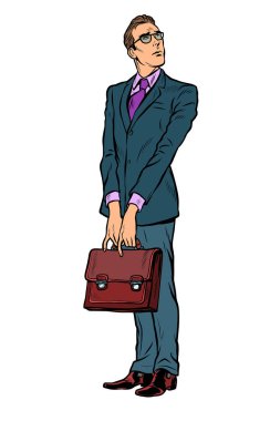 bir iş çantası ile işadamı