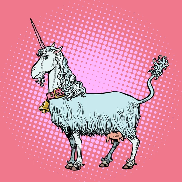 Geit Unicorn, een fabelachtig dier — Stockvector