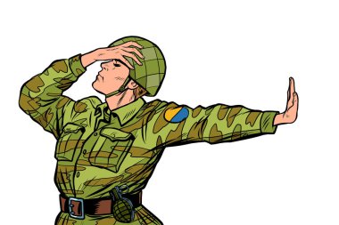 Üniforma utanç inkar jesti hayır kafkas asker. anti militarizm pasifist
