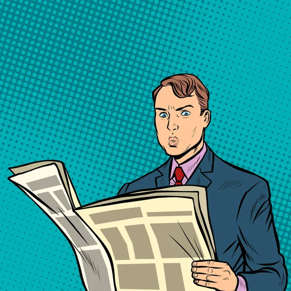 Muž čtení novin — Stockový vektor