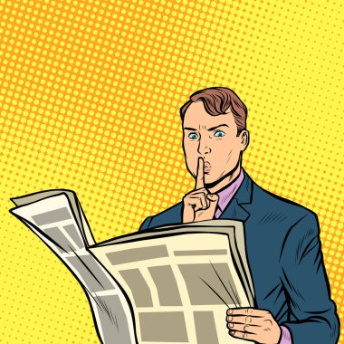 medya sansürü. adam bir gazete okuma