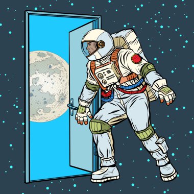 astronaut step on the moon clipart