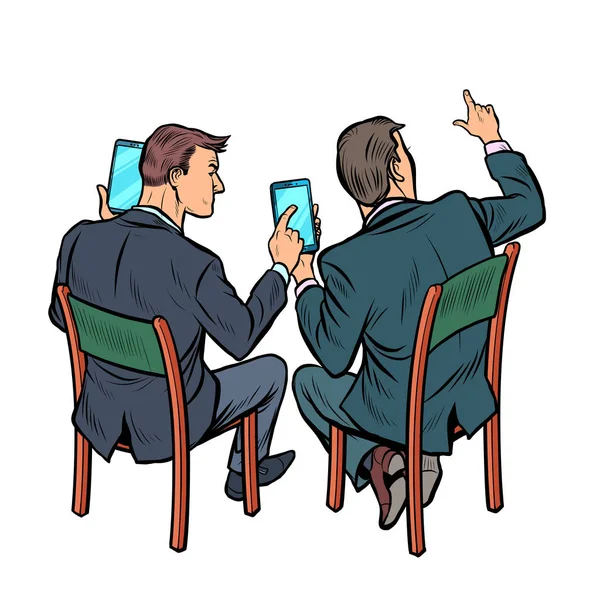 Geschäftsmann mit Smartphone treffen — Stockvektor
