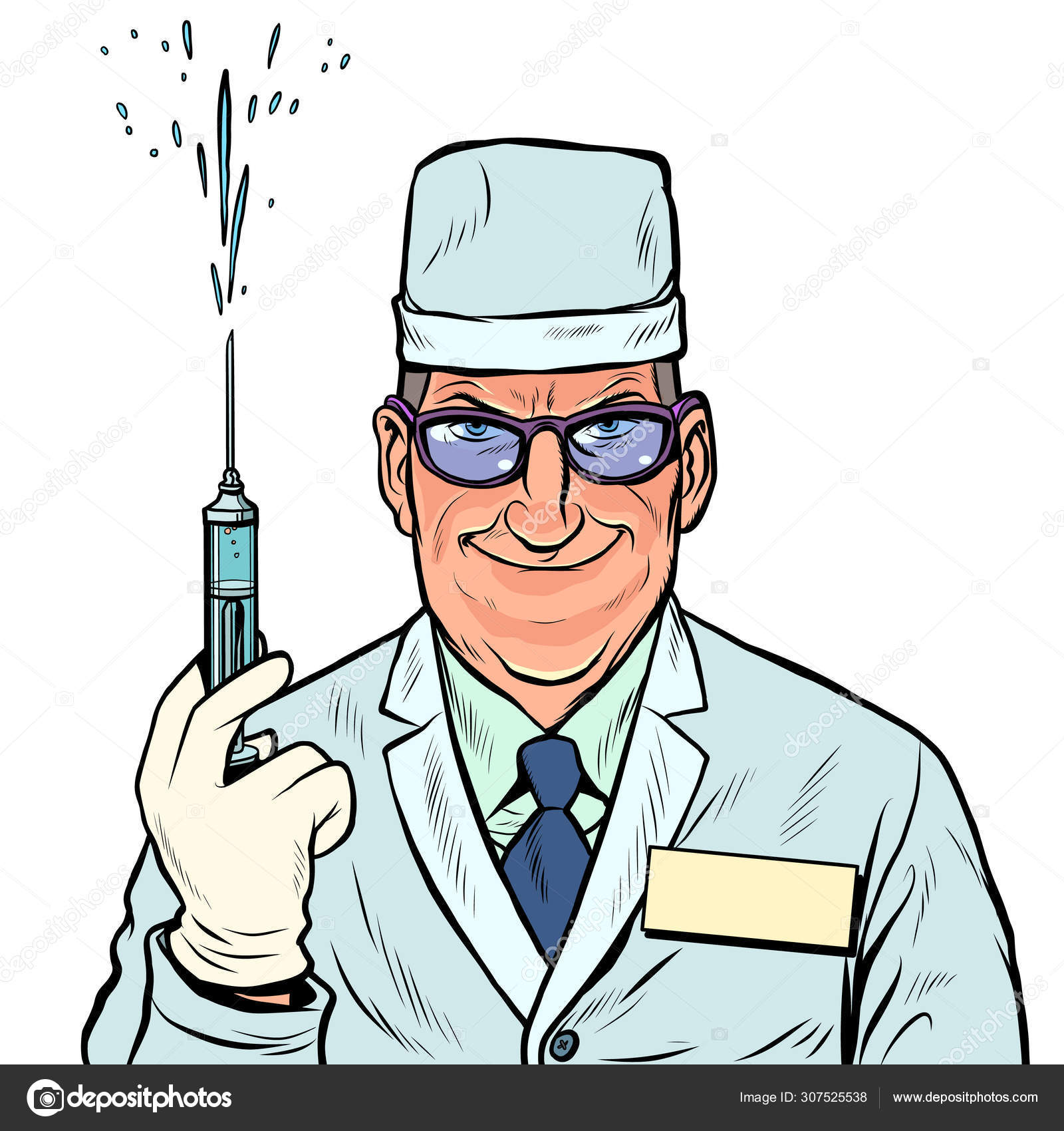 Doctor man with a syringe. Vaccination and injection Stock Vector Image by ©studiostoks #307525538 Doctor man with a syringe. Vaccination and injection Stock Vector Image by ©studiostoks #307525538