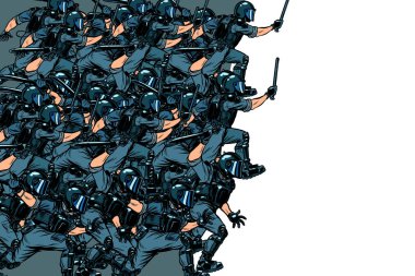 çevik kuvvet polisi copla saldırıyor. polis işi. otoriter ve totaliter rejimler kavramı